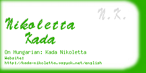 nikoletta kada business card